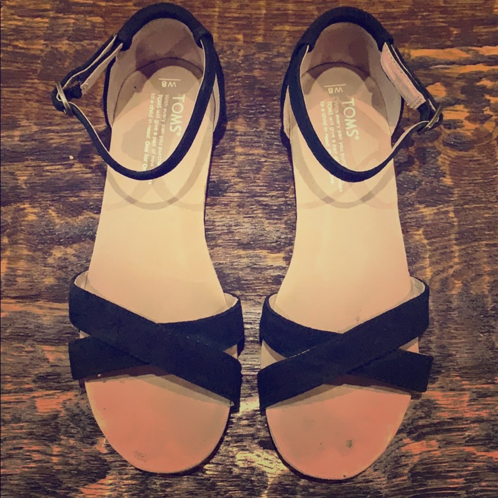 Toms Black Suede Sandal